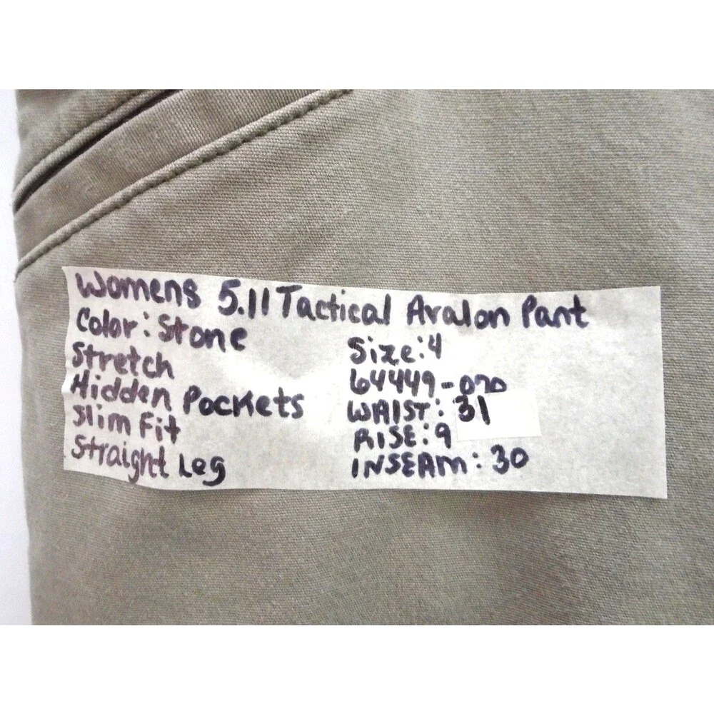 5.11 Tactical Avalon Pant 64449-070 Women's Size 4 (31x30) Slim Fit Straight leg - Picture 4 of 11